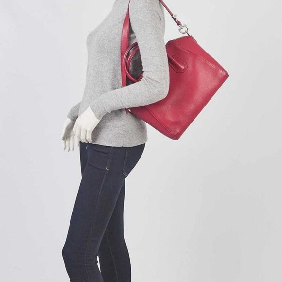 Givenchy Dark Red Sugar Goatskin Leather Small Antigona Bag - Picture 2 of 12